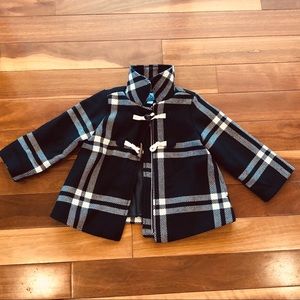 GAP Toddler Girls Black and Cream Fashion Coat